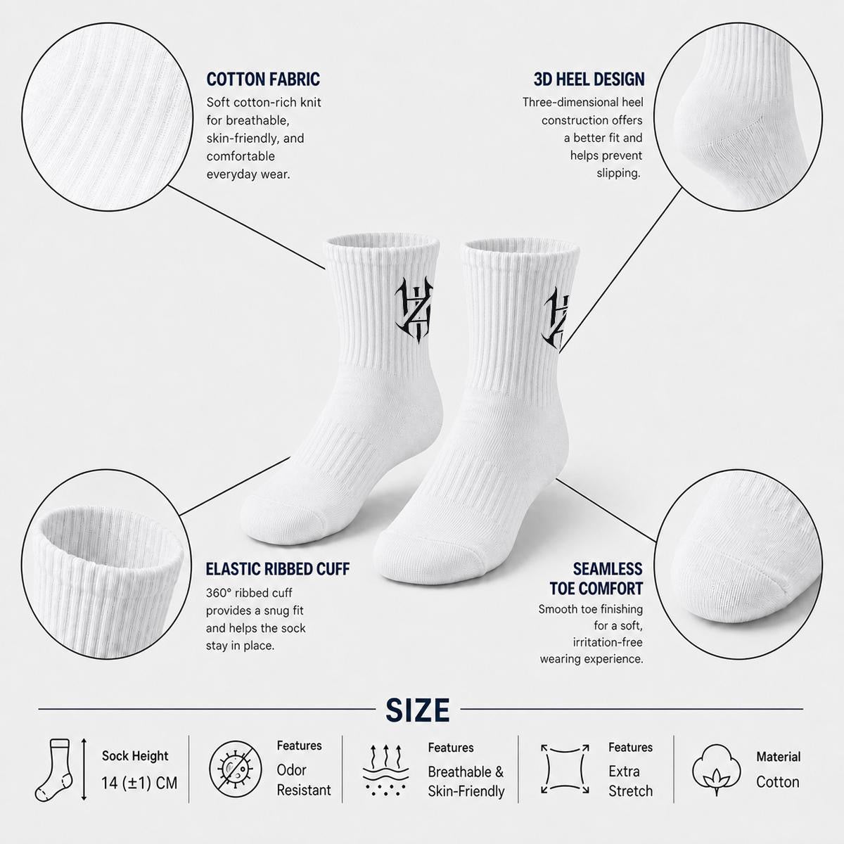 HazeAllure embroidered Mid-Socks