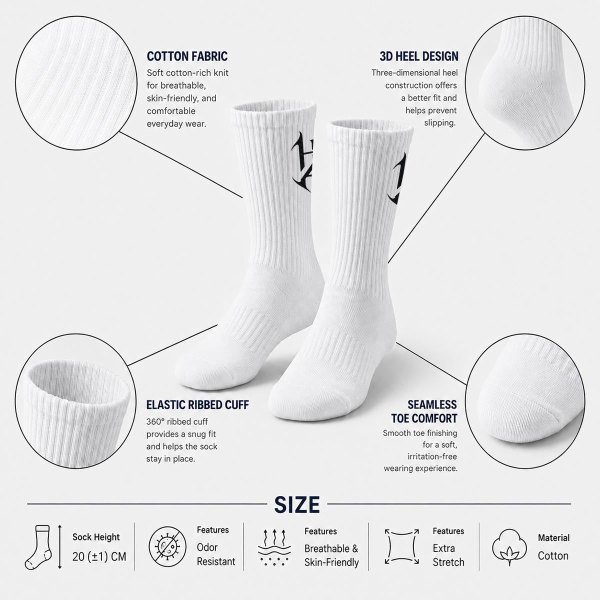 HazeAllure embroidered socks