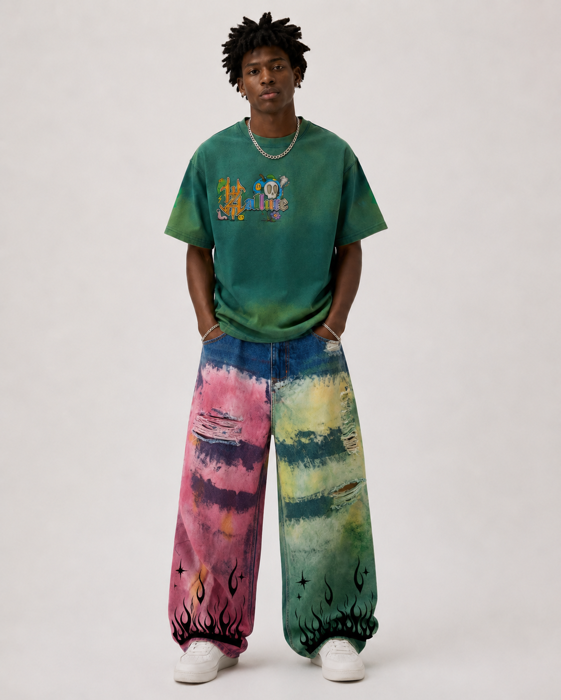 Split reality. Wide-leg Straight Jeans